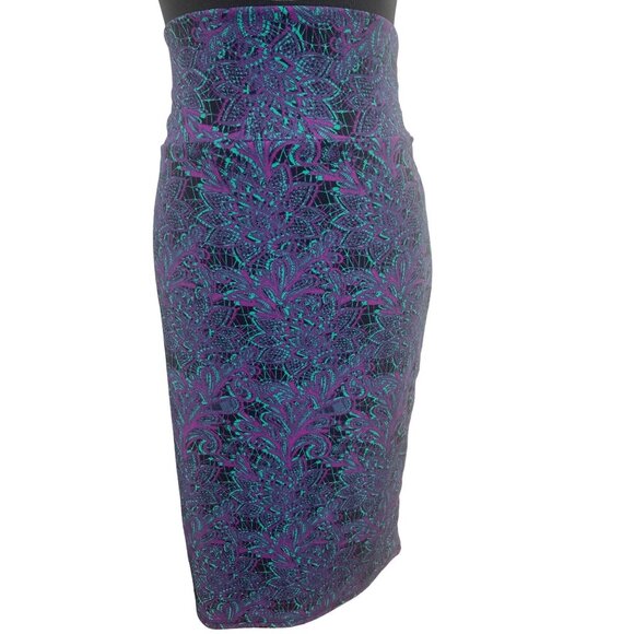 Lularoe Cassie Size XL Below Knee Paisley Purple Skirt NWT - Picture 1 of 7